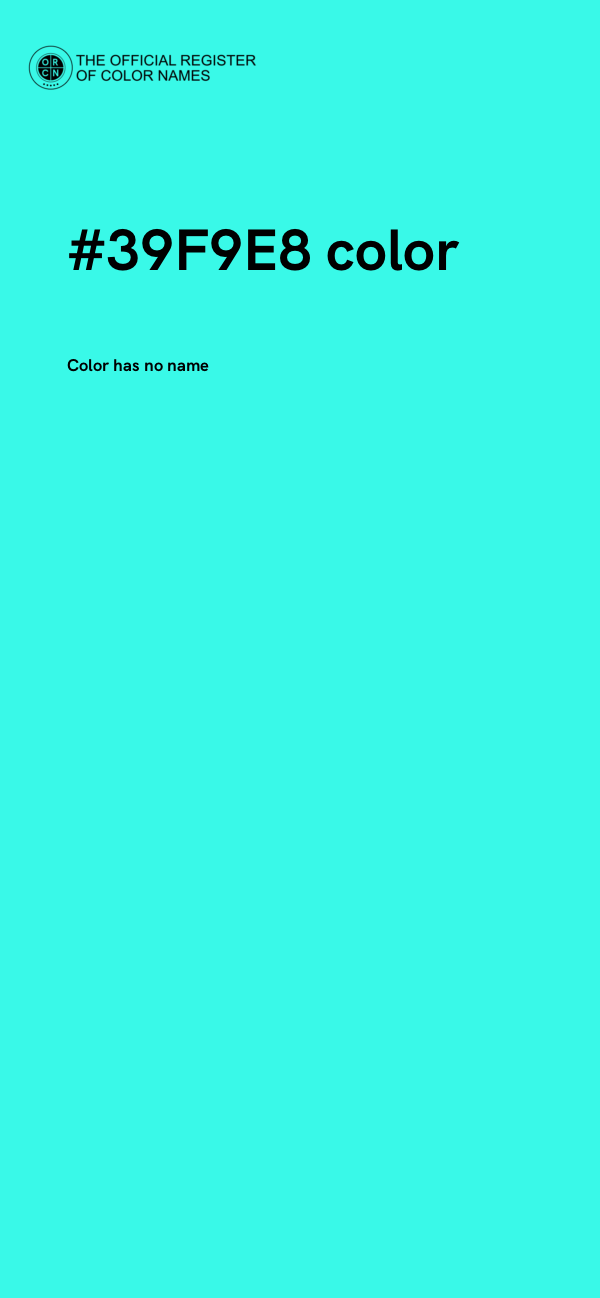 #39F9E8 color image