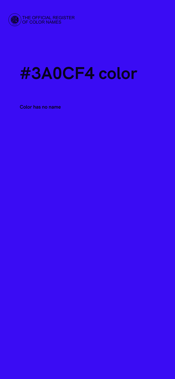 #3A0CF4 color image