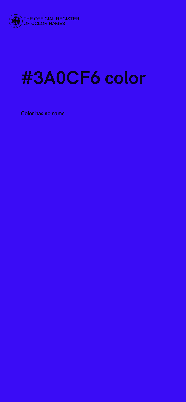 #3A0CF6 color image