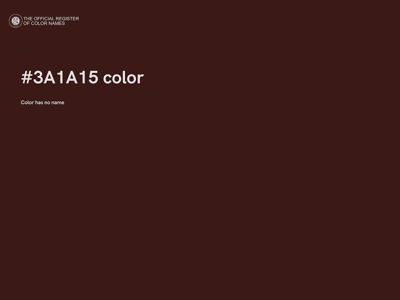 #3A1A15 color image