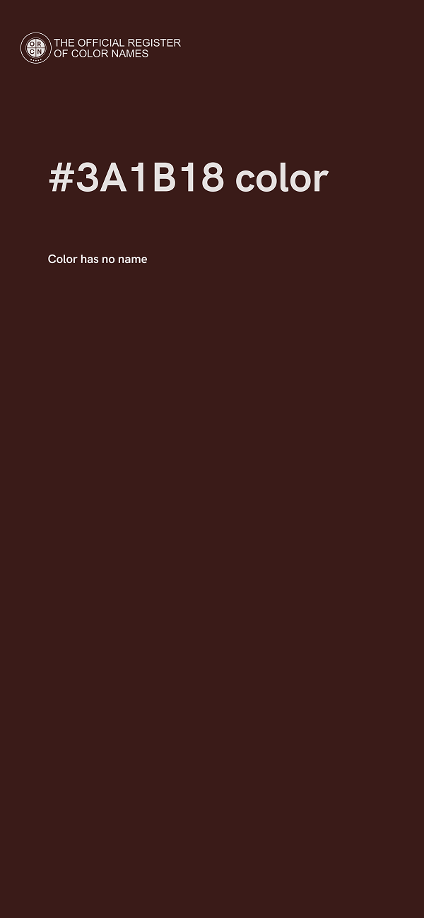 #3A1B18 color image