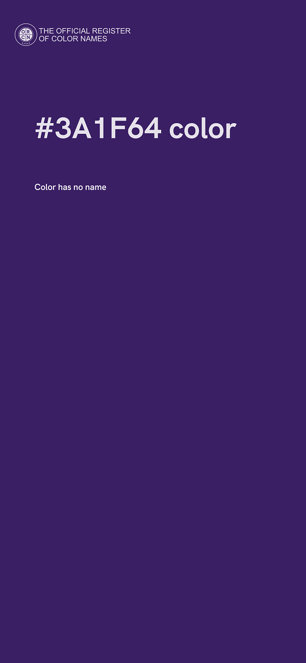 #3A1F64 color image