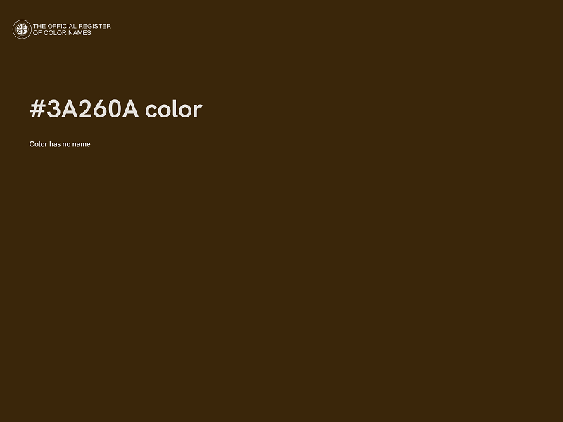 #3A260A color image