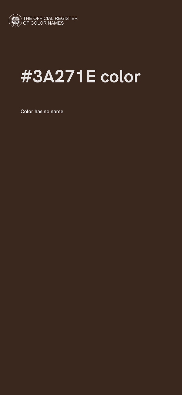 #3A271E color image