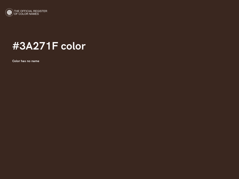 #3A271F color image