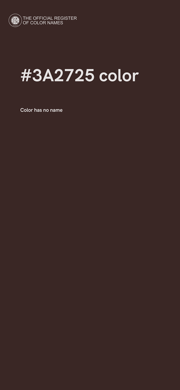 #3A2725 color image