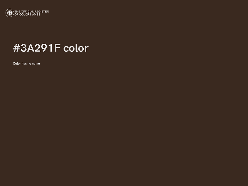 #3A291F color image