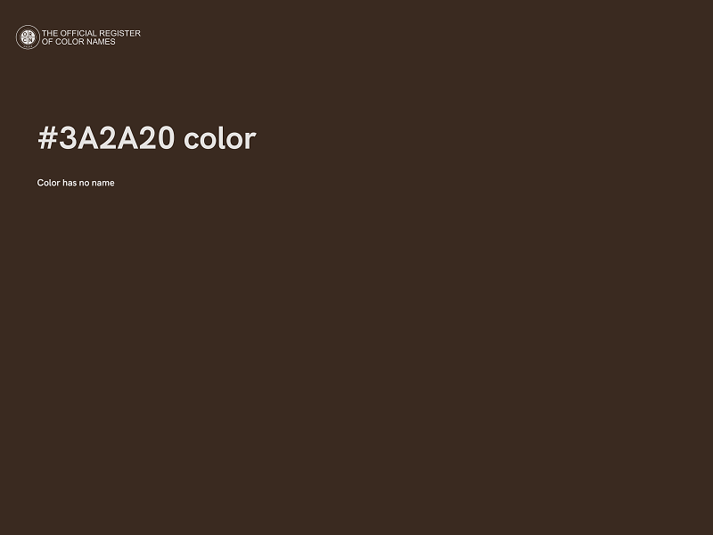 #3A2A20 color image