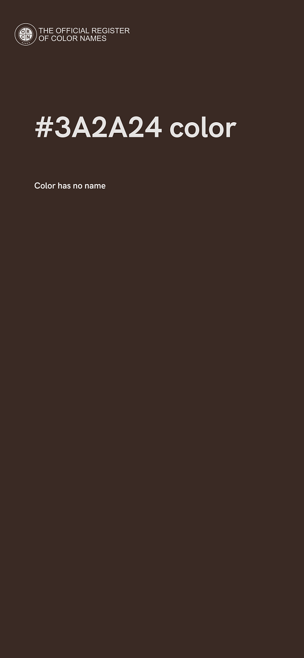 #3A2A24 color image