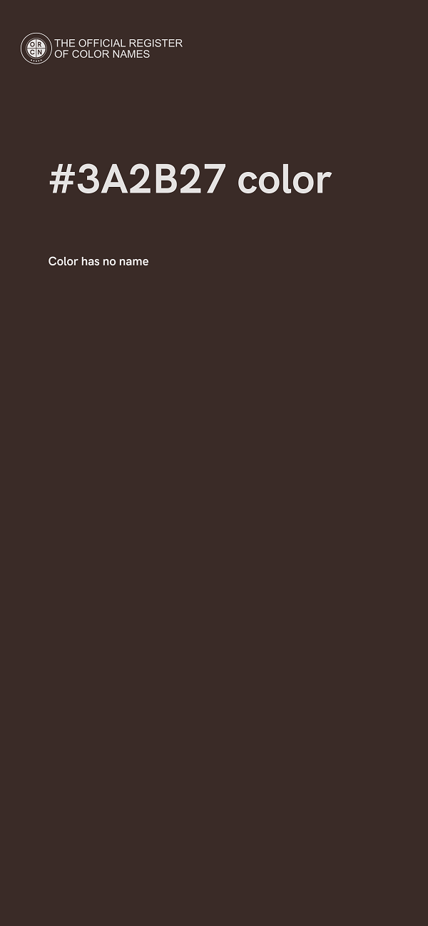 #3A2B27 color image