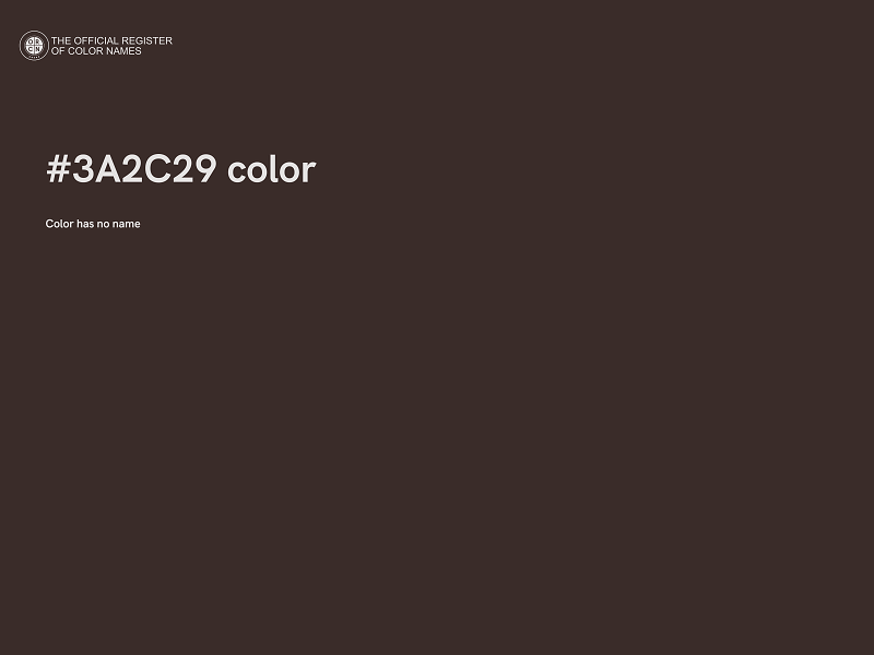 #3A2C29 color image