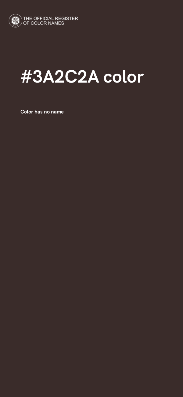 #3A2C2A color image