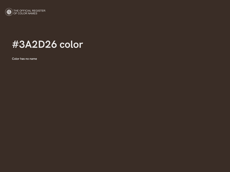 #3A2D26 color image