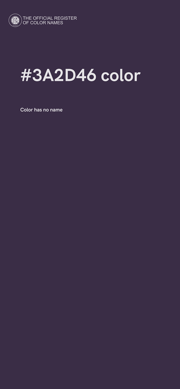 #3A2D46 color image