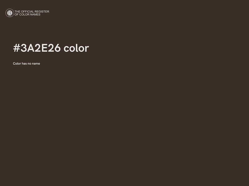 #3A2E26 color image