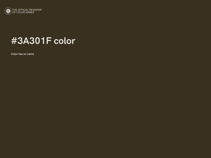 #3A301F color image