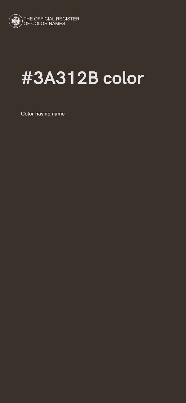 #3A312B color image