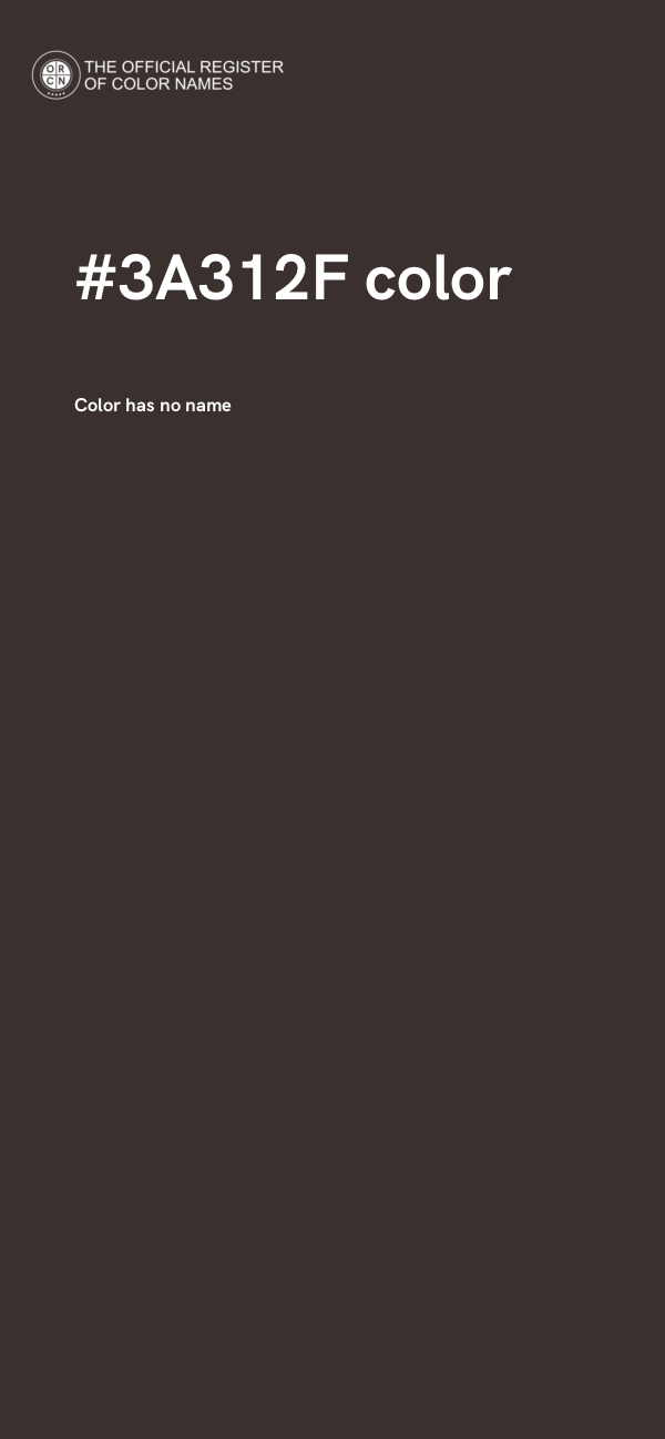 #3A312F color image