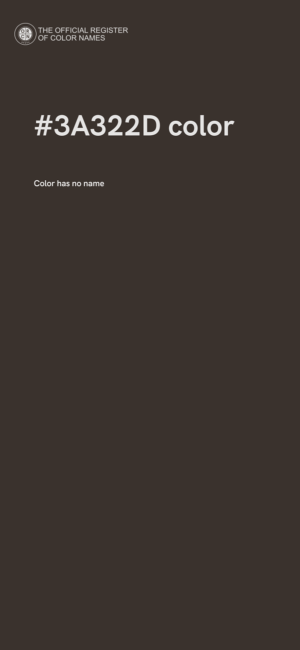 #3A322D color image