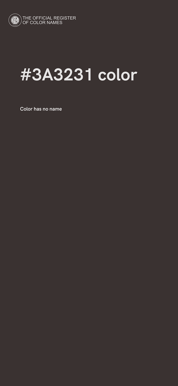 #3A3231 color image