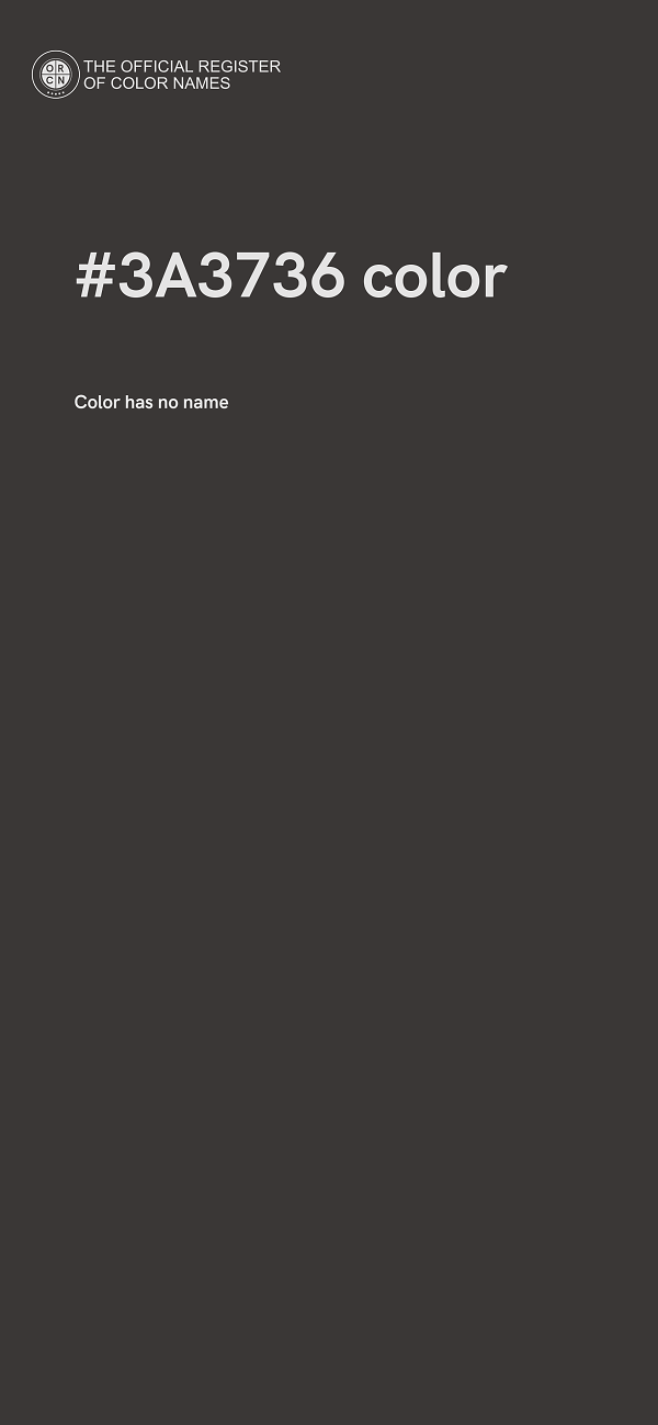 #3A3736 color image