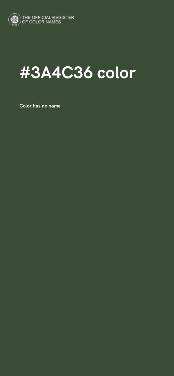 #3A4C36 color image