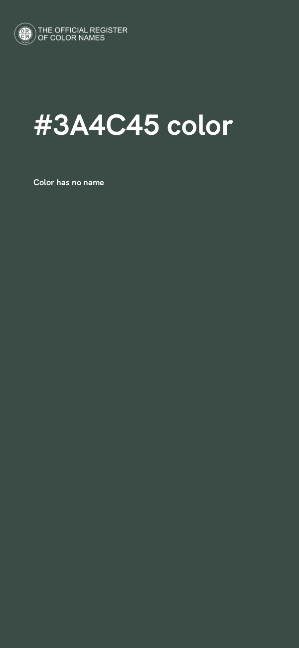 #3A4C45 color image
