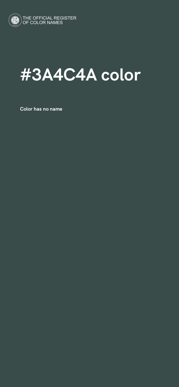 #3A4C4A color image