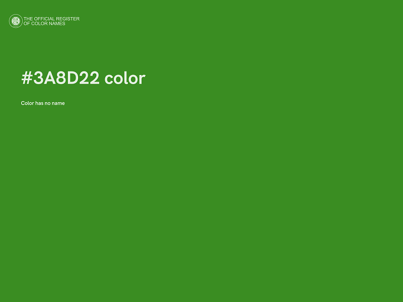 #3A8D22 color image