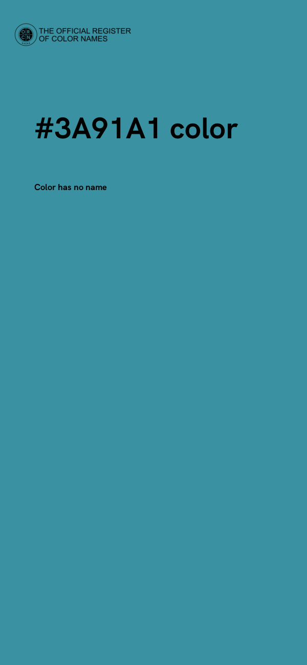 #3A91A1 color image