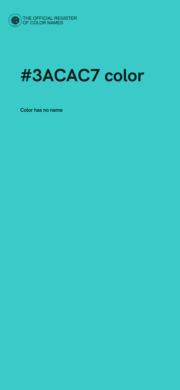 #3ACAC7 color image
