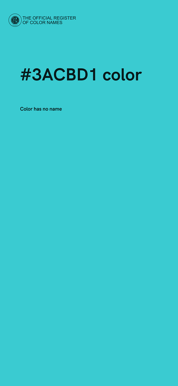 #3ACBD1 color image