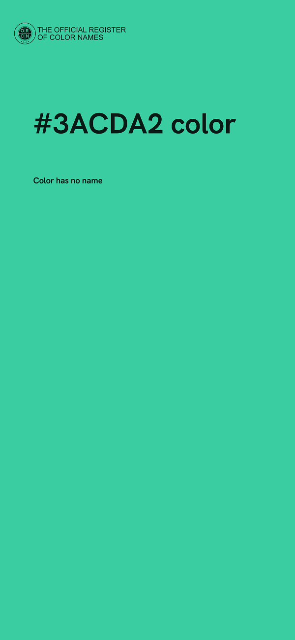 #3ACDA2 color image
