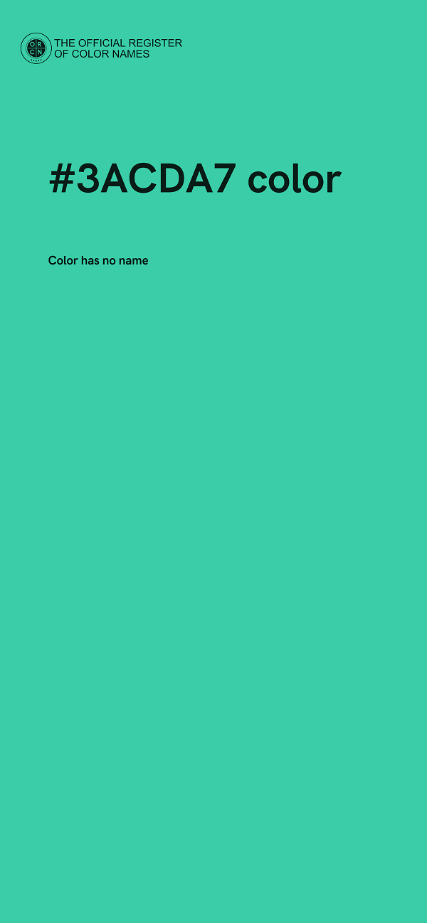 #3ACDA7 color image