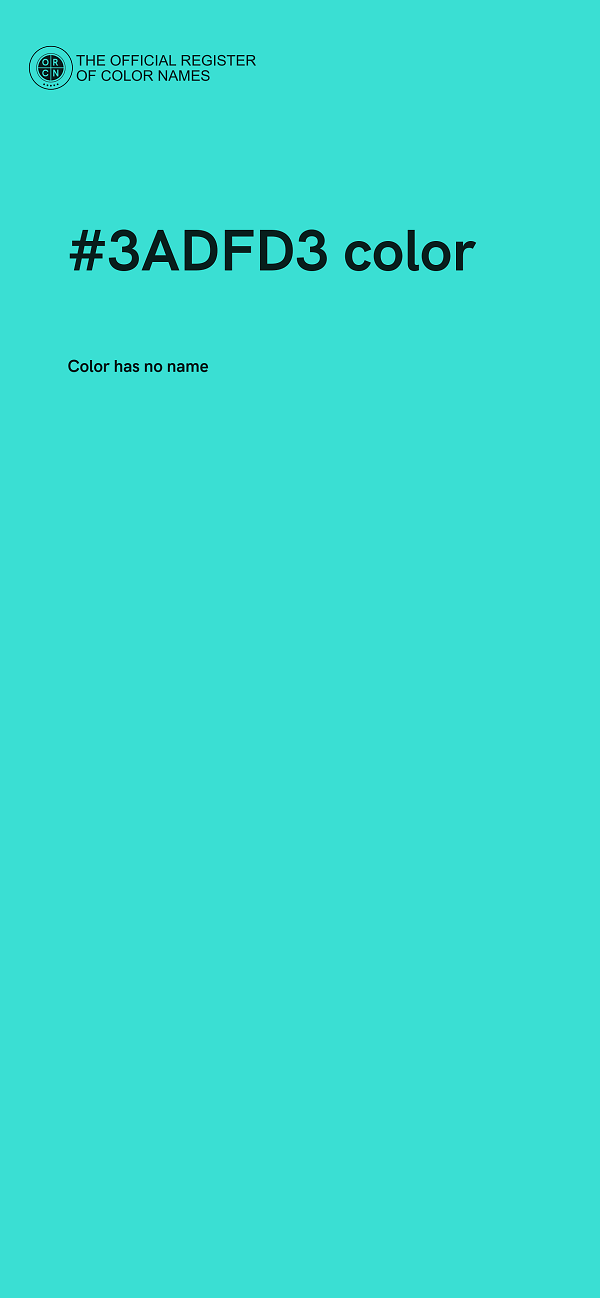 #3ADFD3 color image