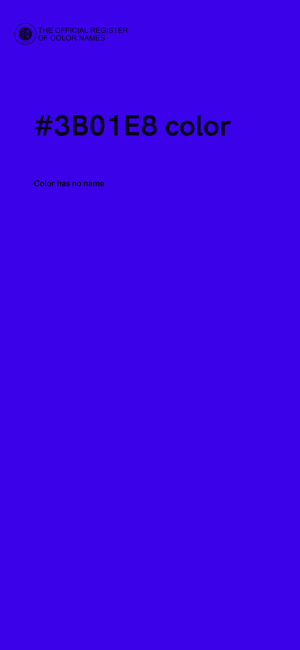 #3B01E8 color image