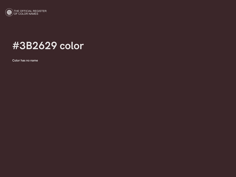 #3B2629 color image