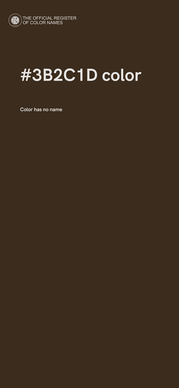 #3B2C1D color image