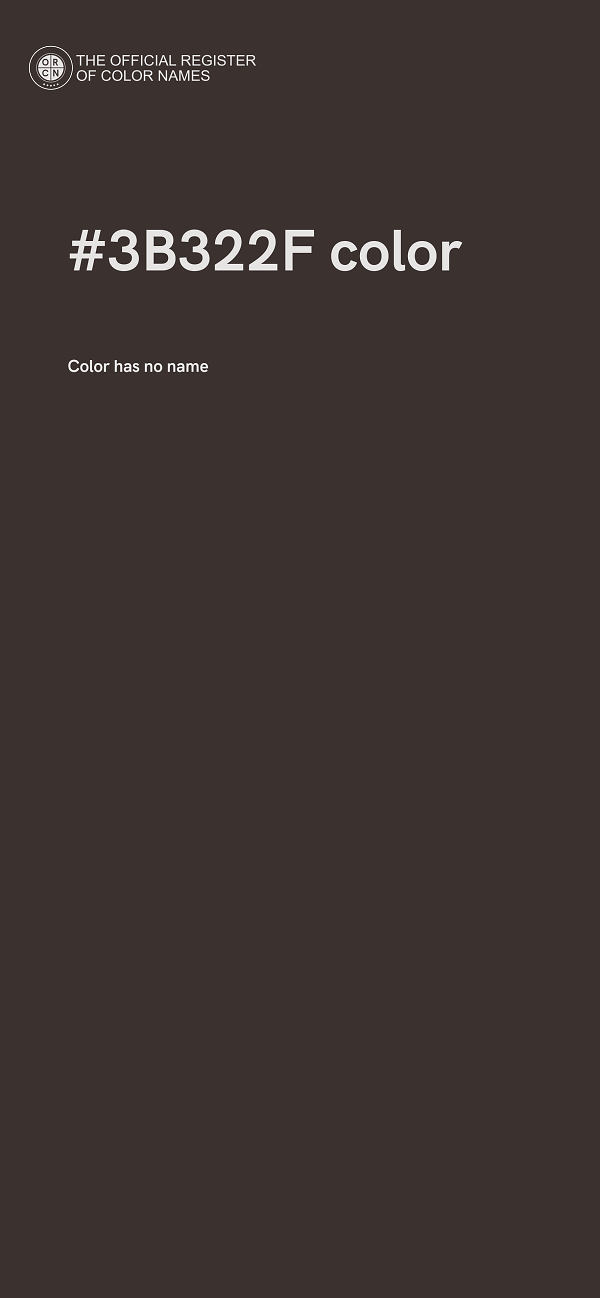 #3B322F color image