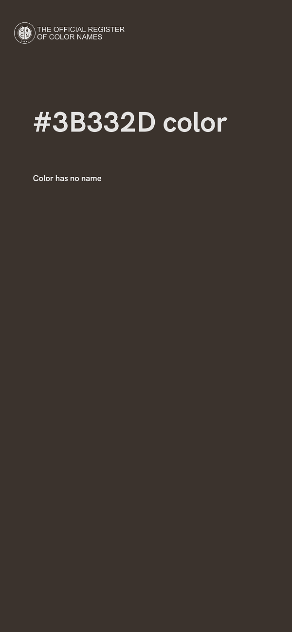 #3B332D color image