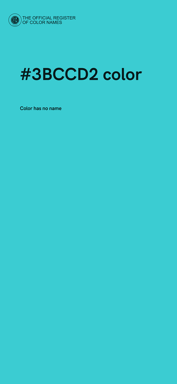 #3BCCD2 color image