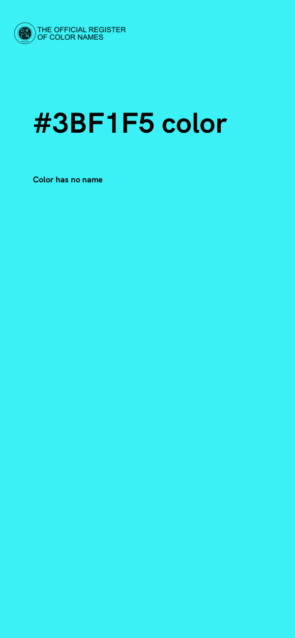 #3BF1F5 color image