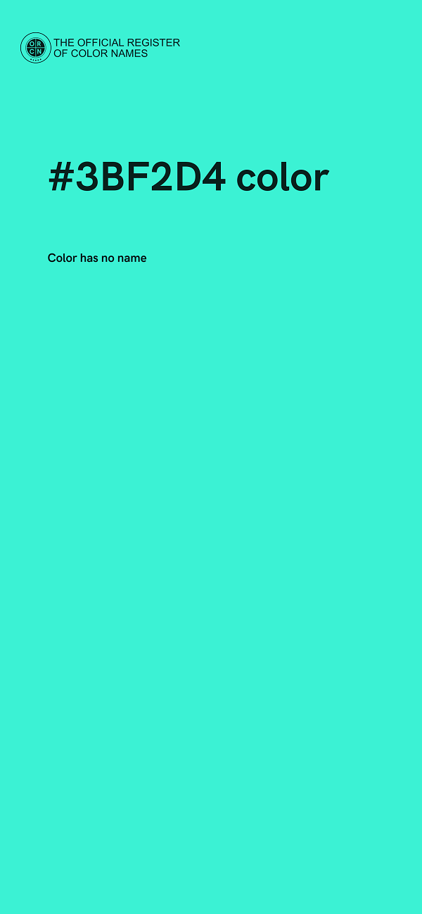 #3BF2D4 color image