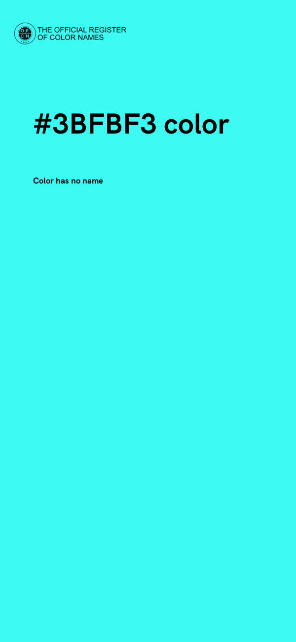 #3BFBF3 color image