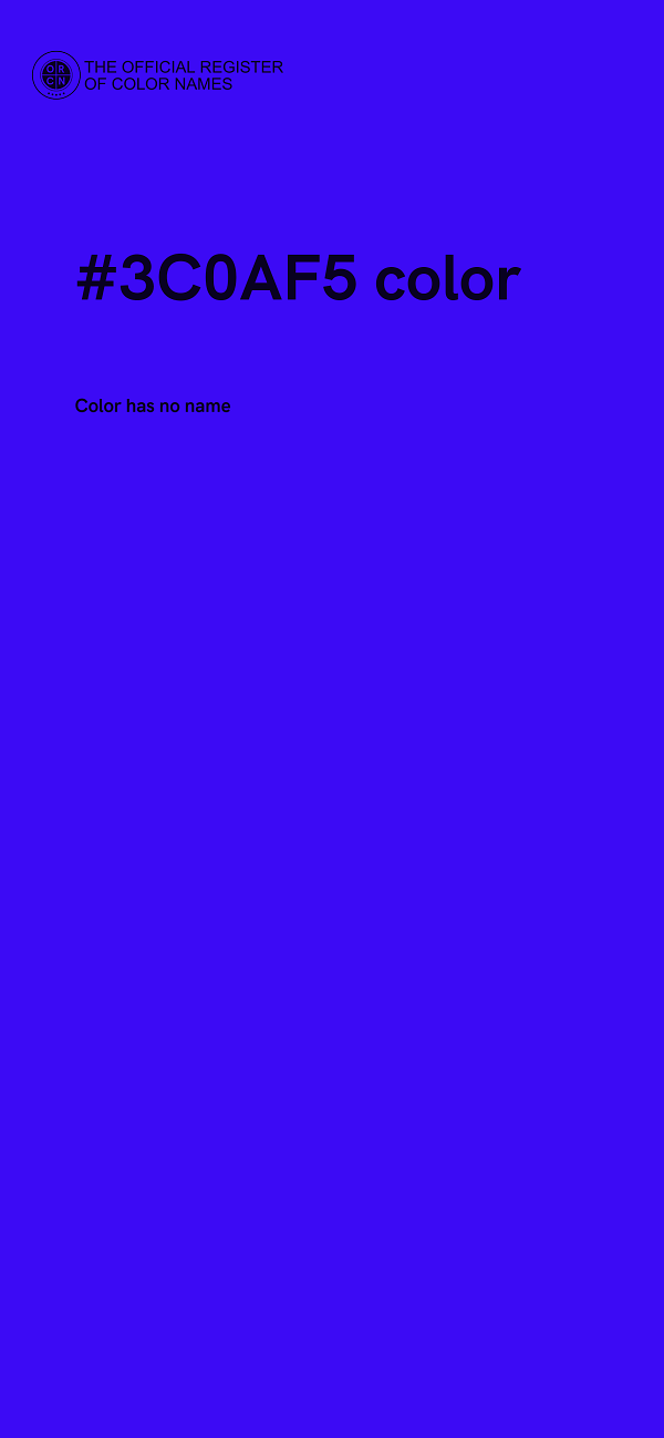 #3C0AF5 color image