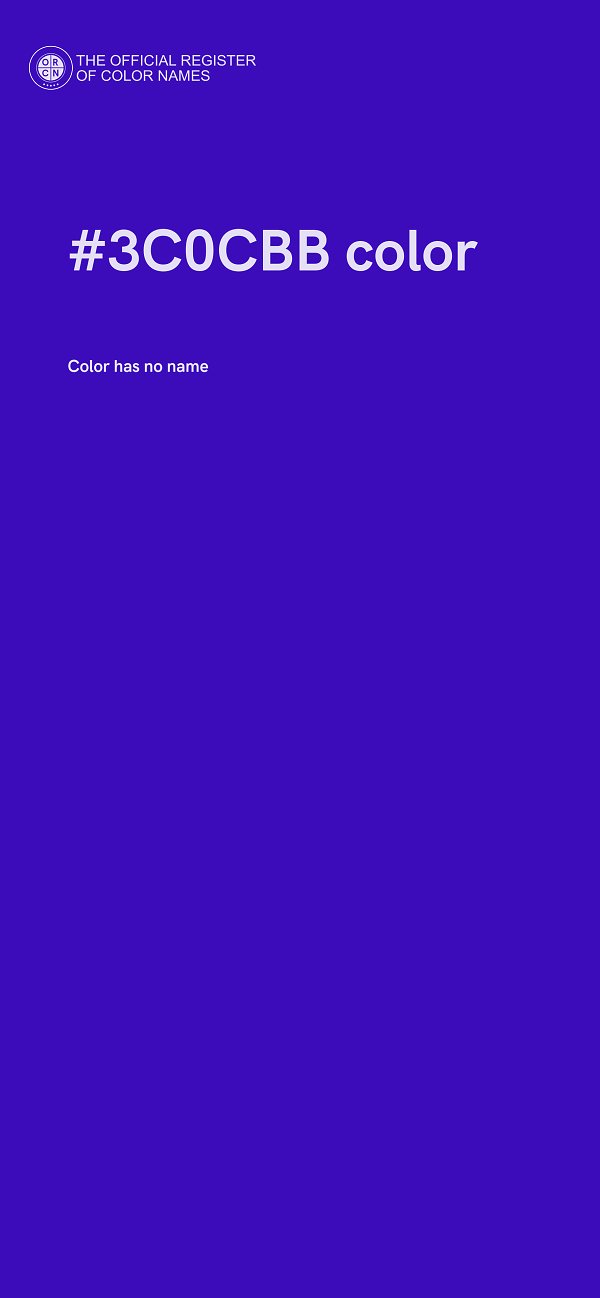 #3C0CBB color image