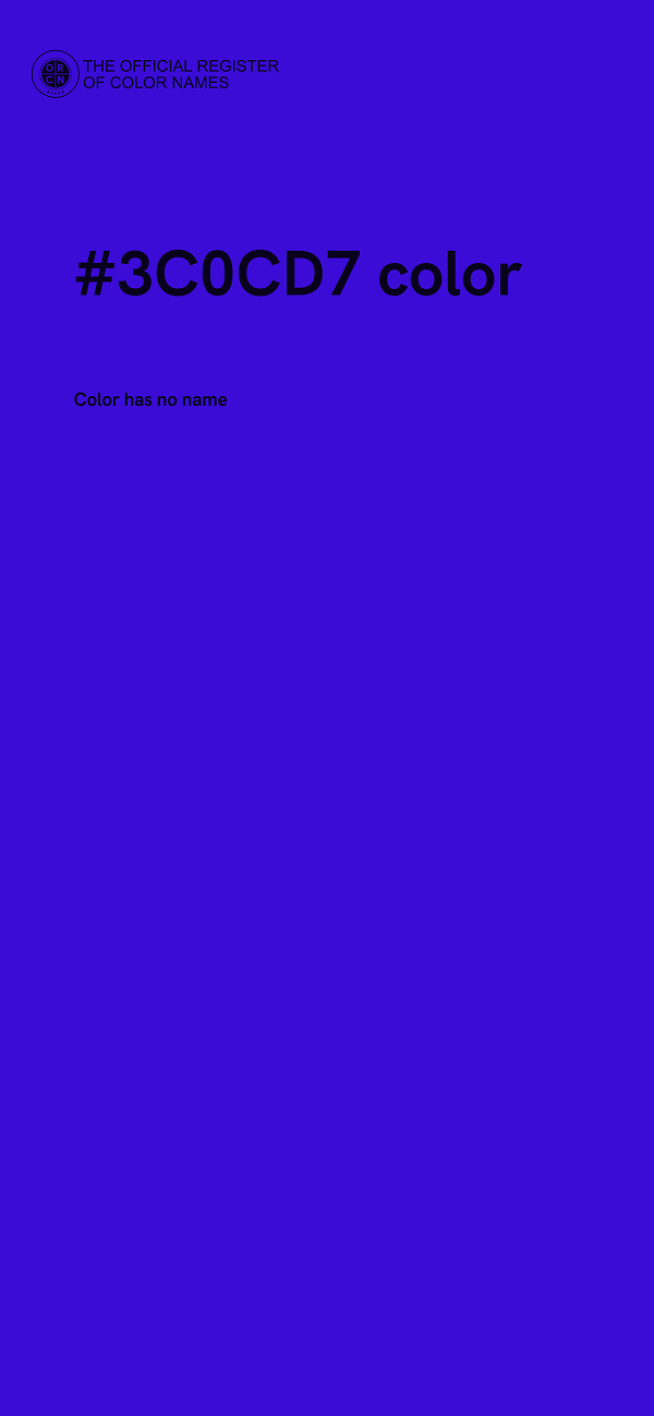 #3C0CD7 color image