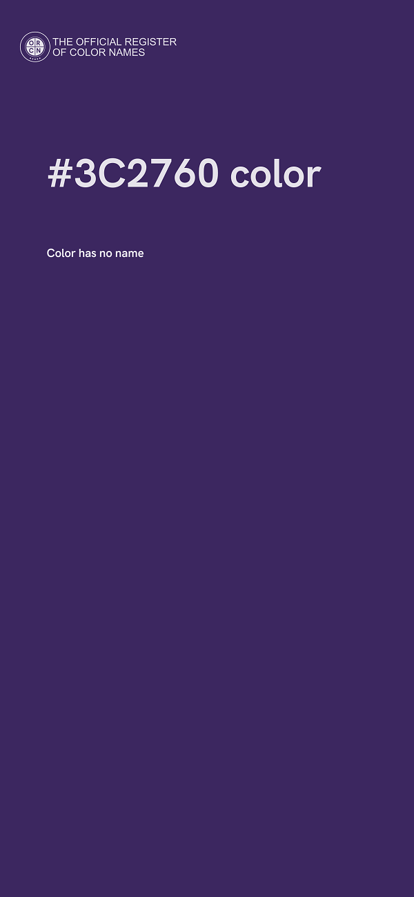 #3C2760 color image