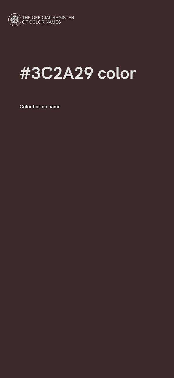 #3C2A29 color image