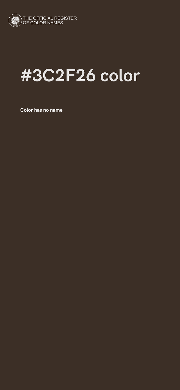 #3C2F26 color image